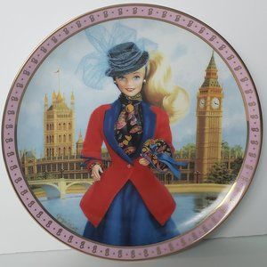 Barbie "Visits England" Limited Edition Danbury Plate Porcelain in a box